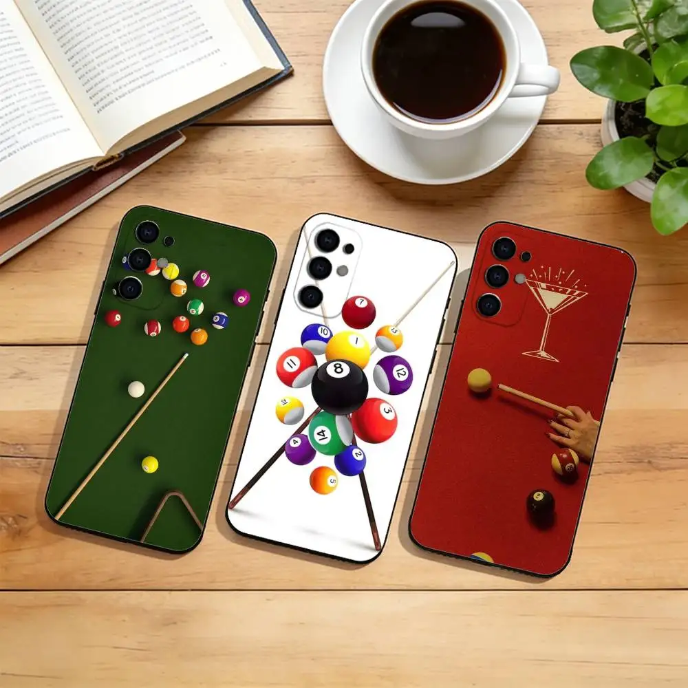 

Billiards 8 Ball Aesthetic Phone Case Black Silicone Soft For Samsung S25,S24,S21,S22,S23,S30,Ultra,S20,Plus,Fe,Lite