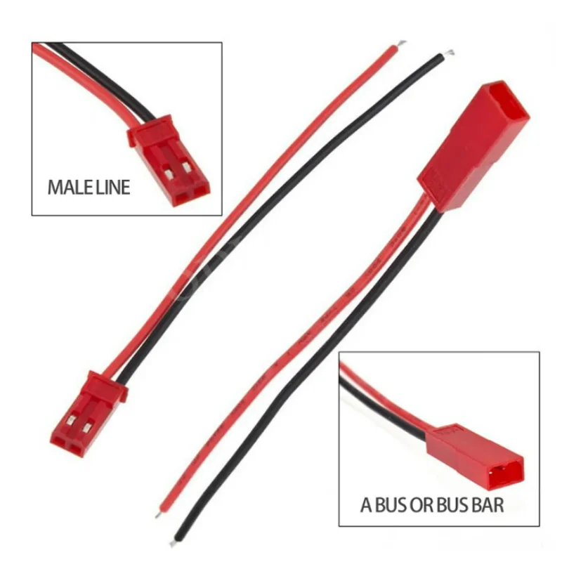 Cable de conexión JST, conector macho + hembra para batería RC, 50 pares, 10cm