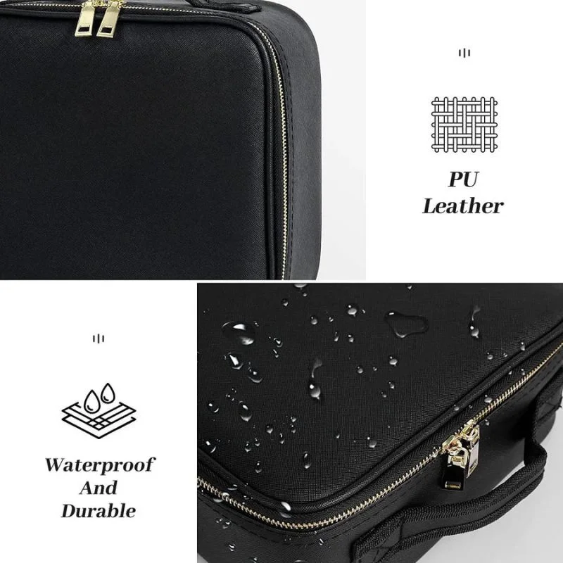 Women LED Light Cosmetic Bag Mirror Cosmetic Case Travel Vanity Bag Large Capacity Portable Travel Makeup Bags for Women