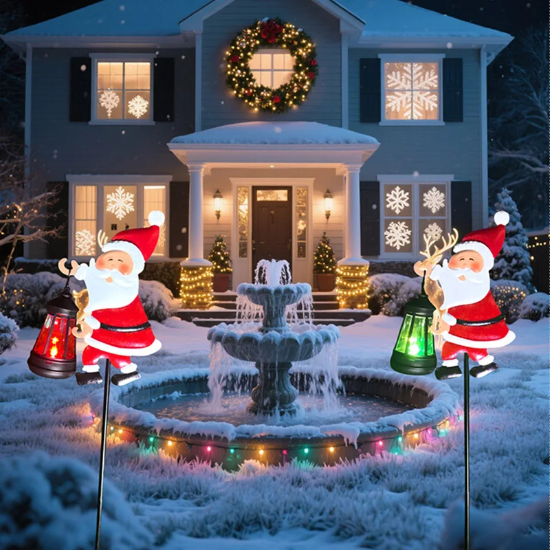 

Санта-Клаус Солнечный Свет Чайника Светодиодный Ночник Открытый Декор Свет Садовый Газон Декор Свет Чайник Торшер Домашний Декор