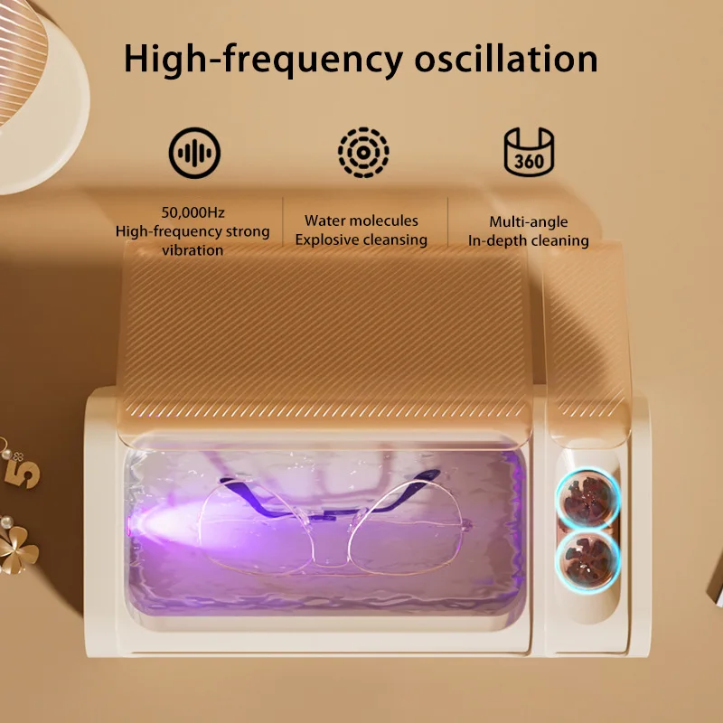 2025 NewUltrasonic Glasses Cleaning Machine Screen Display Ultrasound Jewelry Denture Cleaner High Frequency Ultrasonic