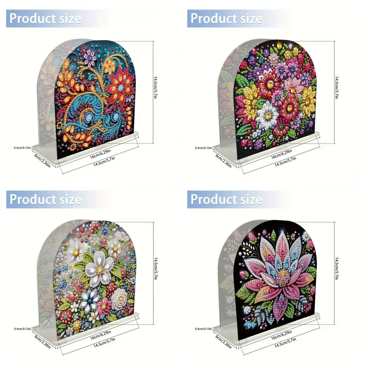 1 Piece/Set DIY Floral Pattern Diamond Art Tissue Holder Acrylic Napkin Holder Craft Home Office Table Christmas Gift