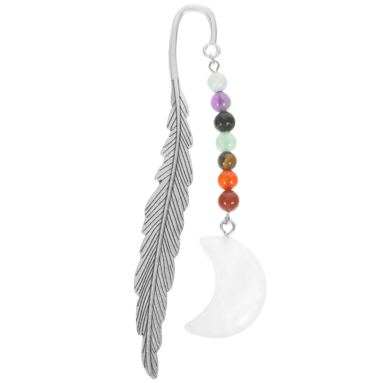 Colorful Moon Crystal Bookmark Gift Natural Reading Lovers Students Delicate Metal Guiding