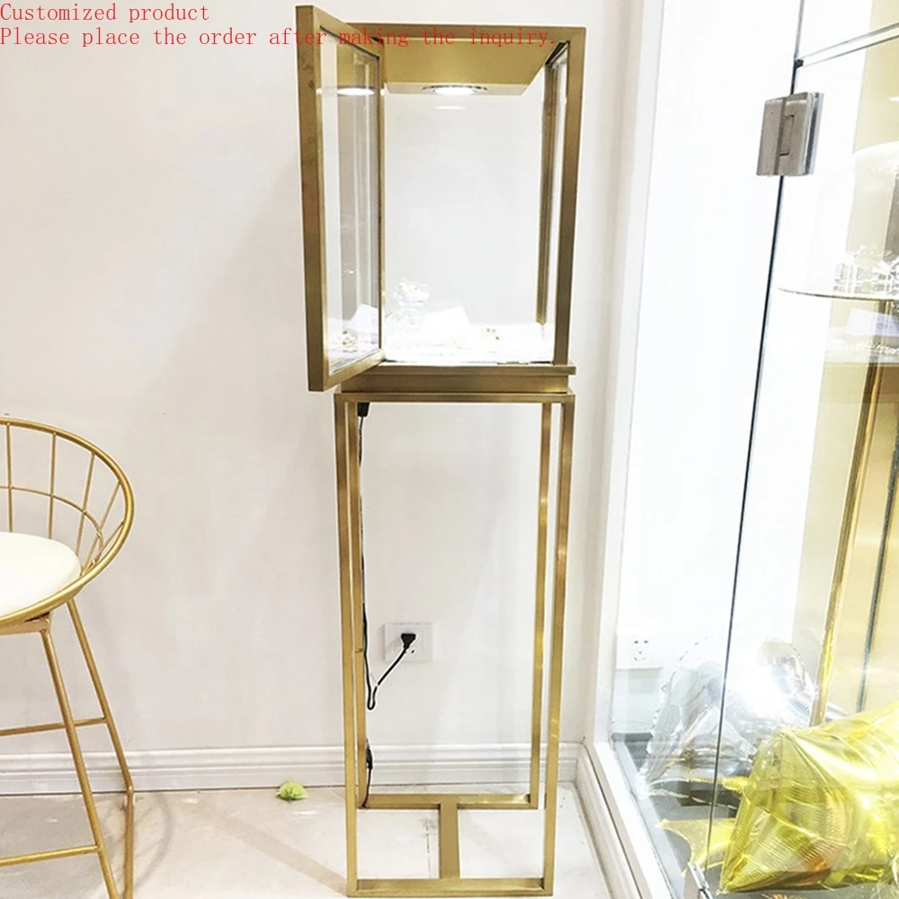 

Custom.Highly Functional Highly Stylish jewelry showcase Sturdy Elegant Cabinet Foe Shop High End Metal
