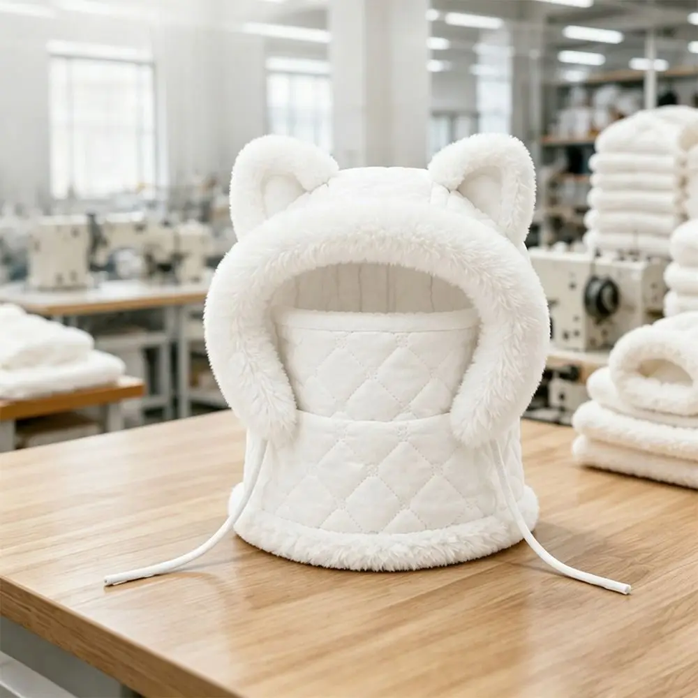 Windproof Winter Balaclava Hat Zipper Closure Thick Fleece Lining Full Face Neck Warmer Full Face Coverage Faux Fur Trim