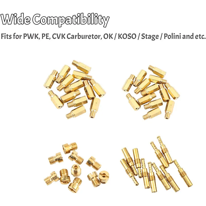 SCL-2018090002-ZH-T-01 SCL-2018090002-ZH-T-02 40 Stück Vergaser Hauptdüse Slow Pilot Jet Kit für Keihin CV CVK CVVD FCR