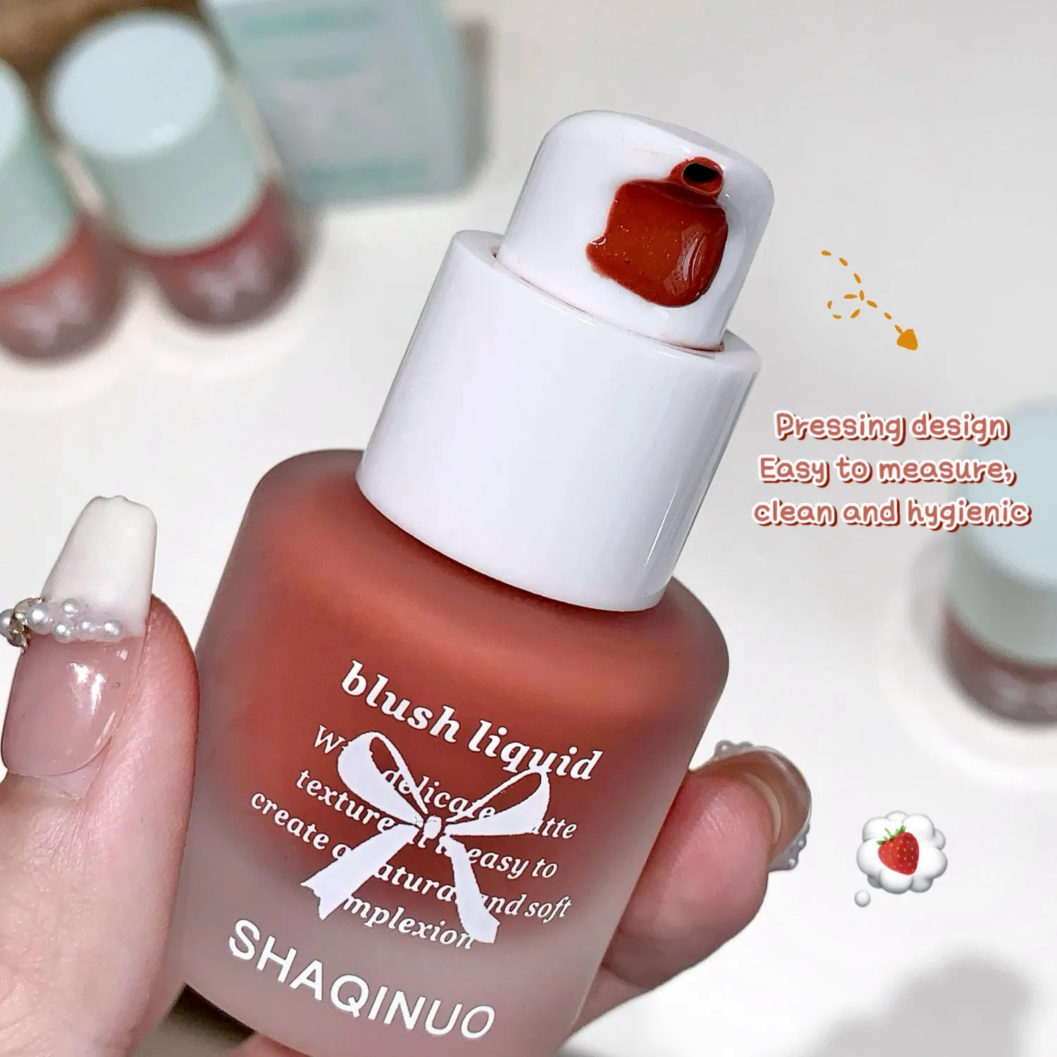 أحمر خدود سائل وردي من فيتاليتي، مرطب وسهل الاستخدام، أحمر خدود مكياج للوجه روج الخد