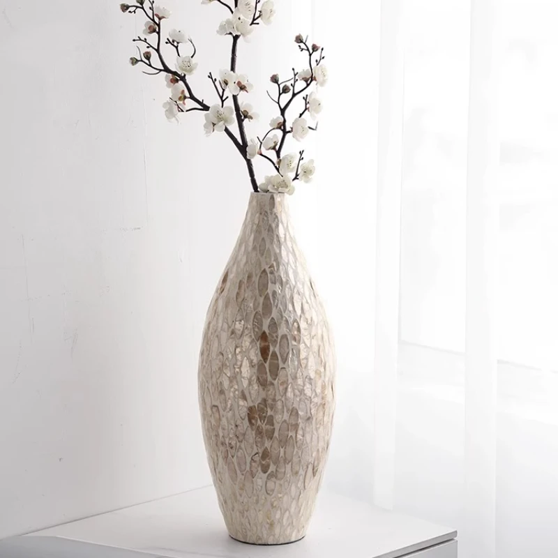 

Natural Fritillary Decorative Vase Wabi Wind Shell Flower Arranger Home Advanced Desktop Ornament Niche Designer