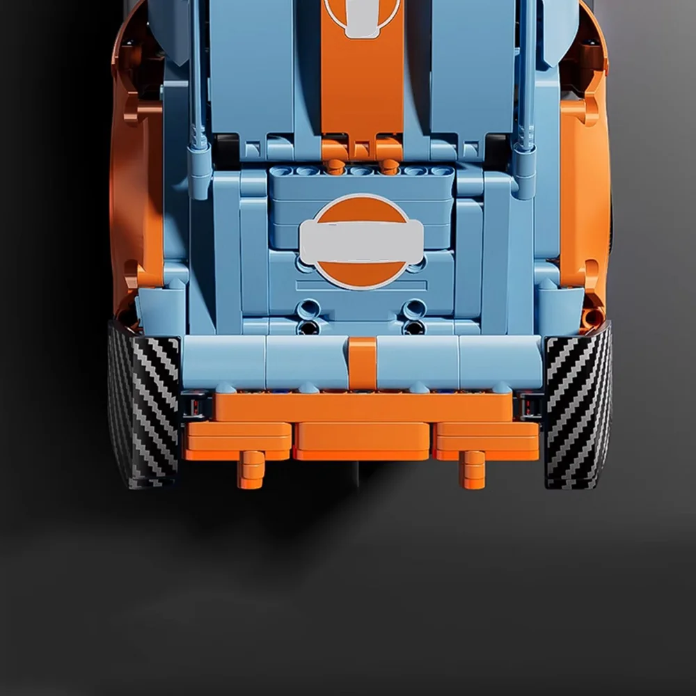 1:14 Orange-Blaues Baustein-Superauto, ABS-Kunststoff-Bausatz-Automodell, Geburtstags-/Weihnachts-/Halloween-/Erntedankfest-Geschenk – Detail 7