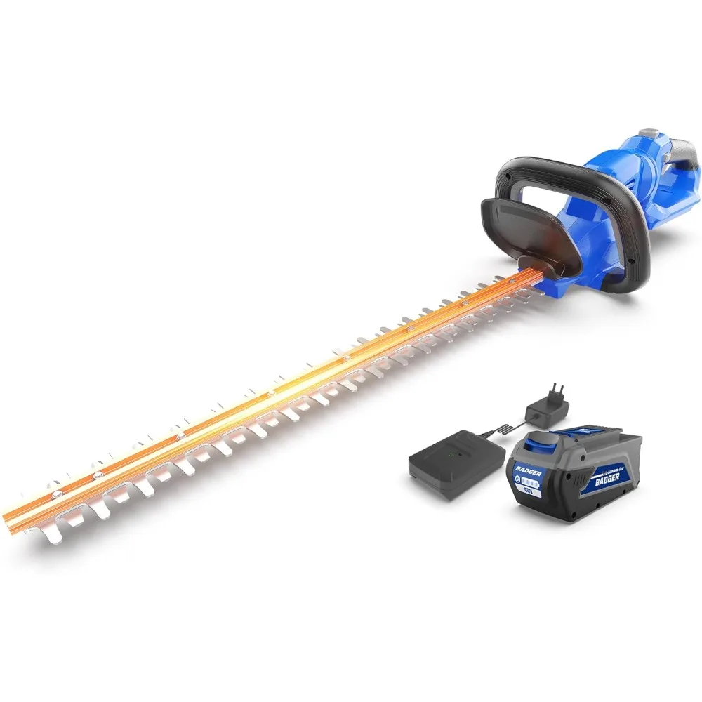 

WILD BADGER POWER Hedge Trimmer 40V 24” Cordless, Powerful Electric Hedge Trimmer, 2.0Ah Battery and Charger Included