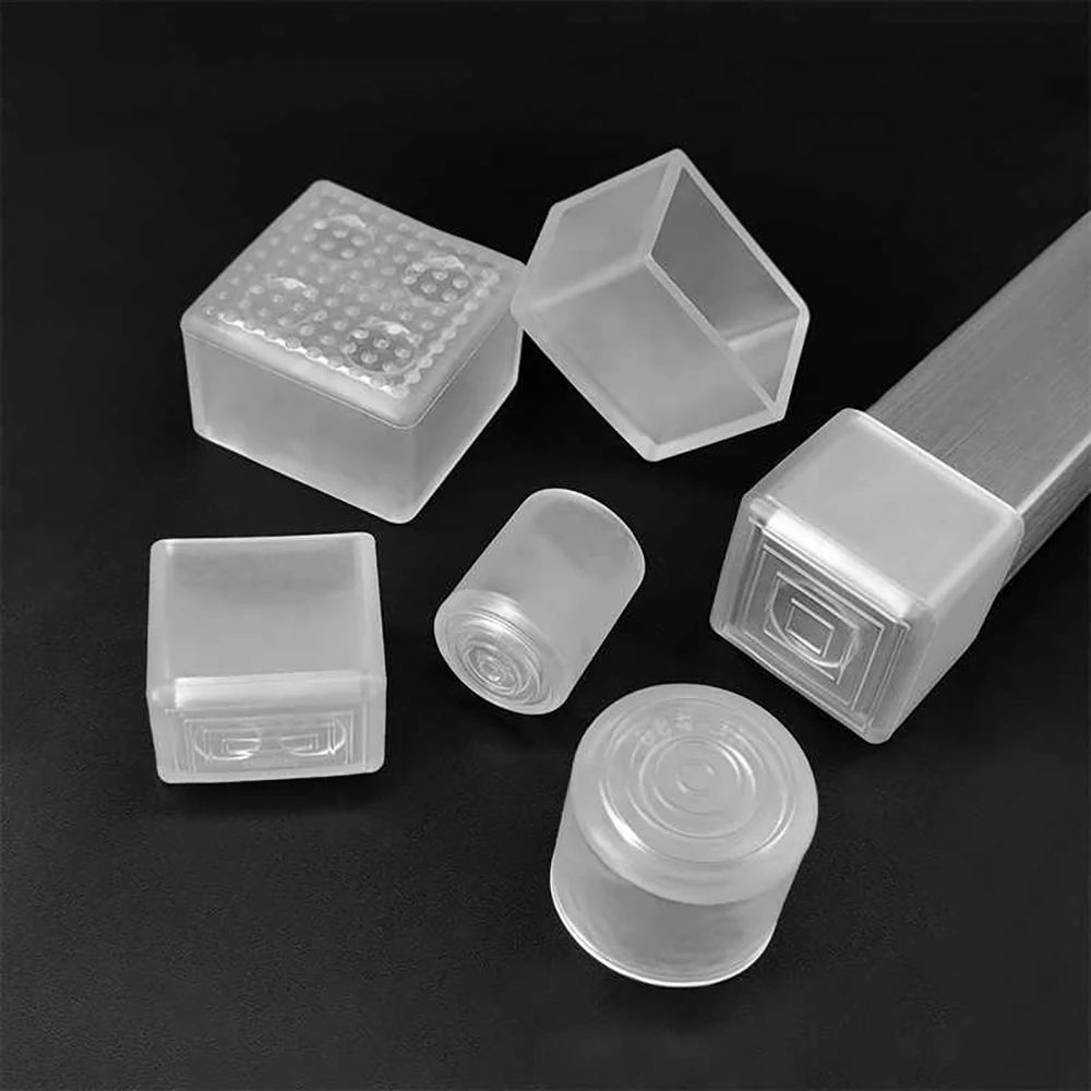 شفافة مستطيل 15-40 مللي متر الجولة 10-76 مللي متر البيضاوي كرسي الساق قبعات واضح بولي كلوريد الفينيل عدم الانزلاق طاولة أثاث غطاء قدم جورب بطانة حماية #4