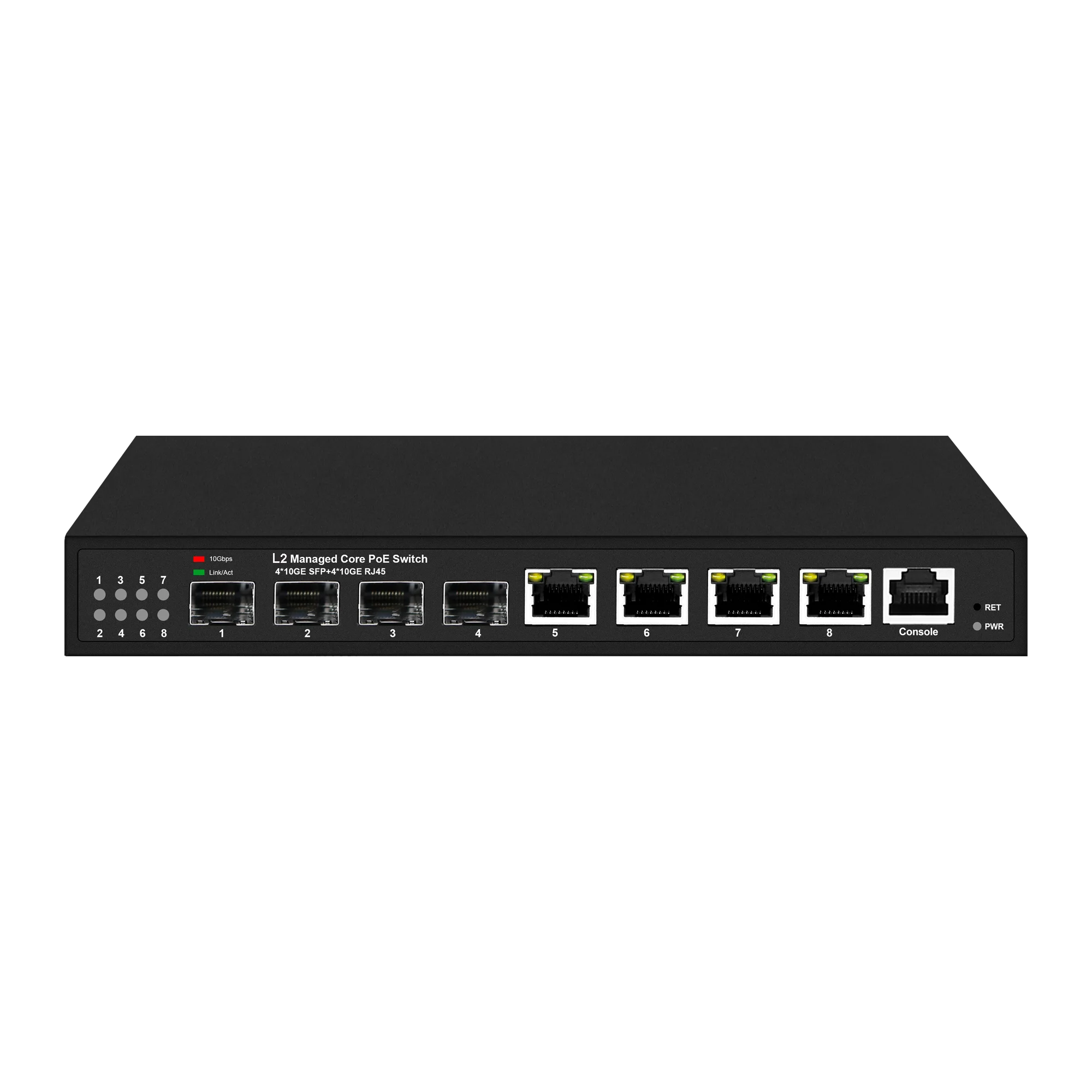 full 10Gbe Layer3 managed switch 4/8 port POE or non poe with 10Gbe SFP+ uplink L3 management switch VLAN/DHCP/TRUNK/RIP