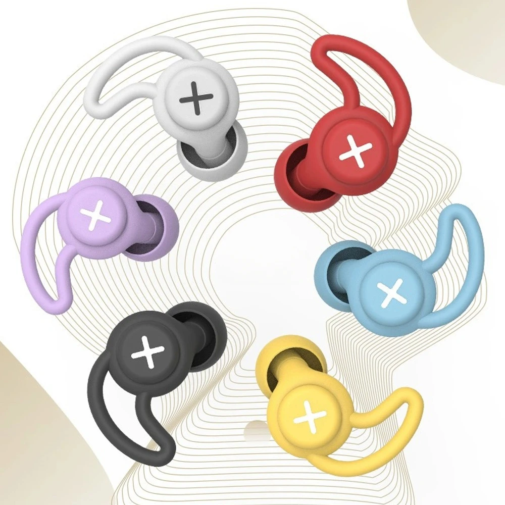 2-layers Concert Earplugs Reusable Silicone Noise Cancelling Earplug Shark Fin Outlook Design Swimming Sleep Aid Soft Ear Plug