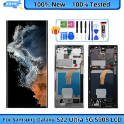 LCD Display Touch Screen Digitizer Assembly Replacement, Samsung Galaxy S22 Ultra, S908B, SM-S908B/DS, S9080, S908U, S908N