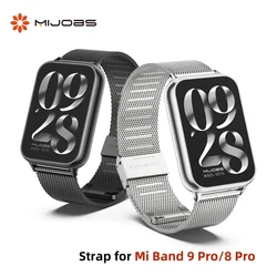 For Xiaomi Mi Band 9 Pro Strap Smart Bracelet Miband 8 Pro Replacement Metal Mesh StainlessSteel WatchBand for Redmi Watch 4 5 6