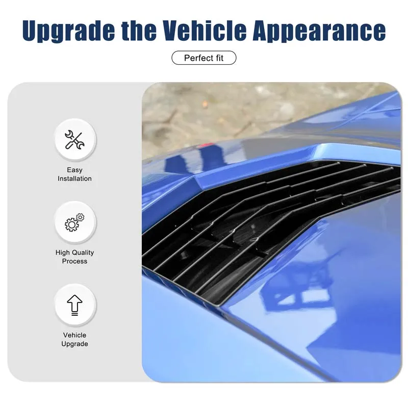 For Chevrolet Corvette C7 2014-2019 Carbon Fiber Front Engine Air Vent Hood Cover Scoop Louver Trim Duct Outlet Not For Z06 ZR1