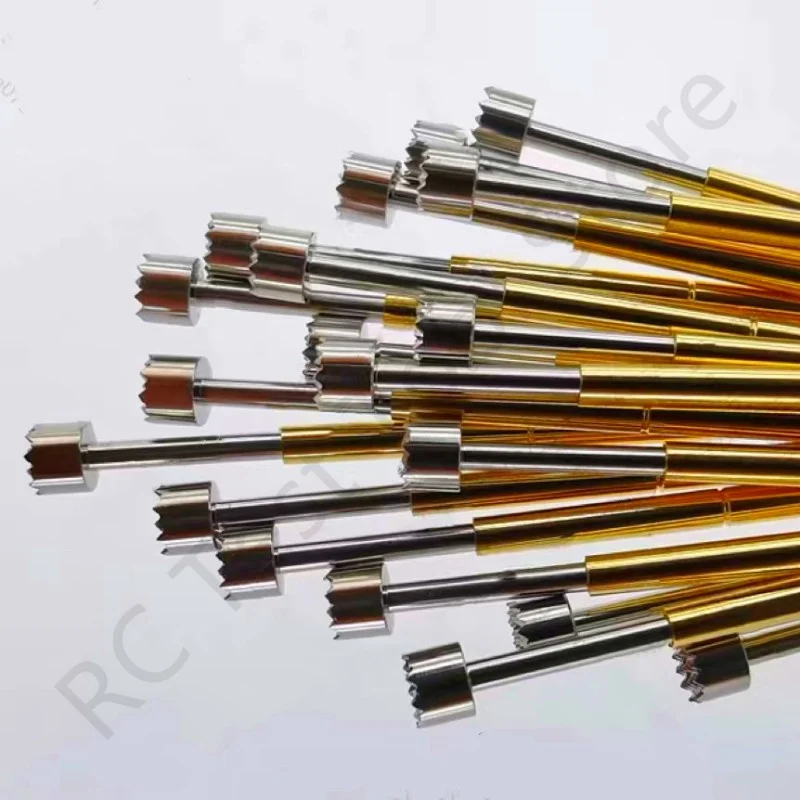 100PCS P100-H5 33.35mm 21-claw Plum Blossom Head Dia 2.5mm Needle Spring Test Probe P100-H Dia 1.36mm Circuit Board Test Tool