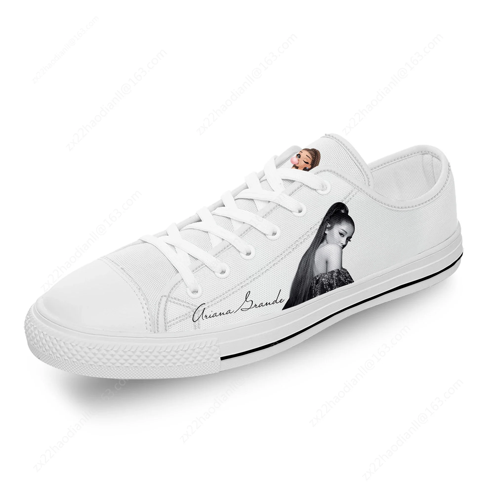 Music Ariana Low Top Sneaker Men Women Teenager Canvas High Quality Sneaker Casual Custom Made Shoes Customize DIY Shoe