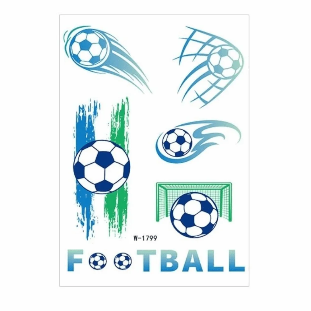 Sports Event Match Football Tattoo Stickers Featuring Fun Cartoon Ball Y2k Spicy Girl Temporary Tattoo Removable Long Lasting