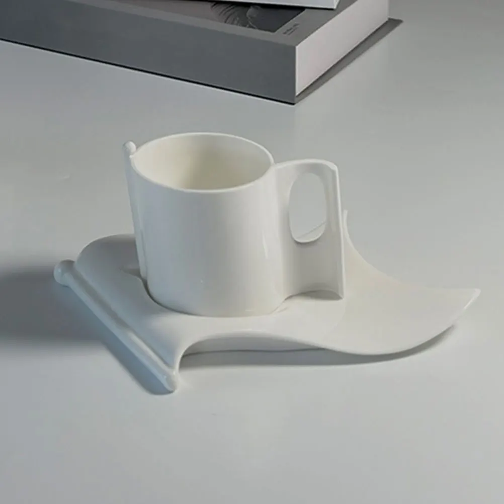 

1Set Exquisite Ceramic Cup Saucer Practical Long Term Use Multifunction Coffee Mug for Indoor Outdoor Occasions