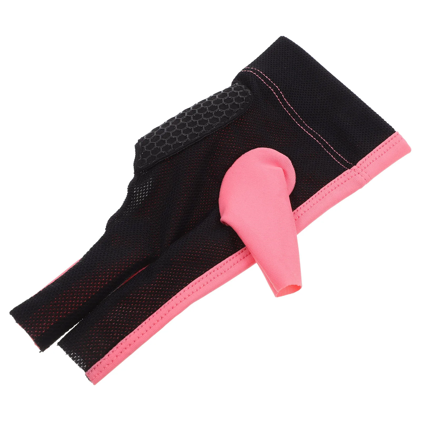 

3 Fingers Anti-Slip Snooker Glove Elastic Wrist Peach Blossom Size S Billiards Cue Glove Breathable Wear-Resistant Comfortable