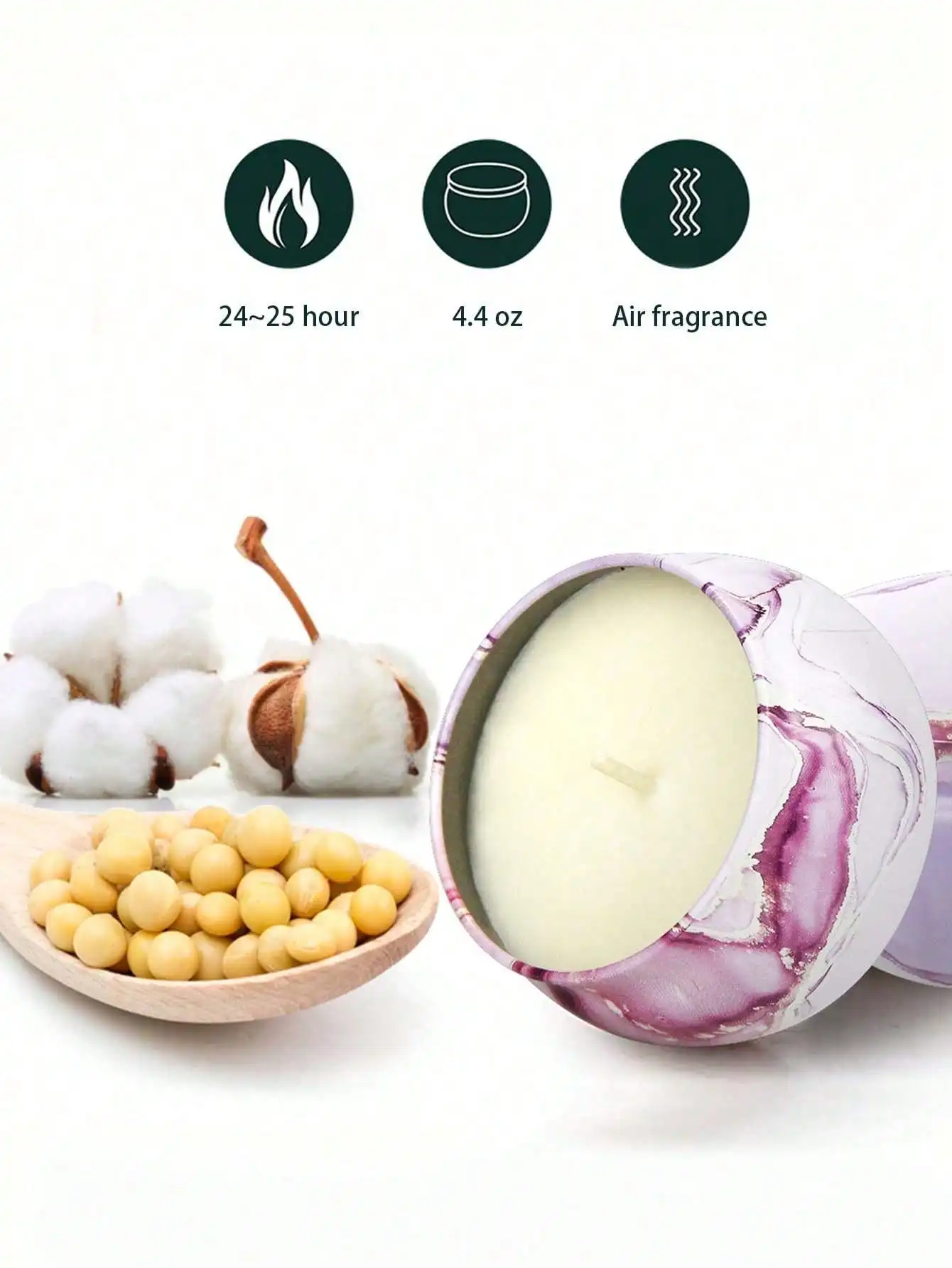4 Cans/Set of Hot Melt Wax Aromatherapy Set, Homemade Soy Candle Cup, Flower Candles for Wedding and Holiday Decoration