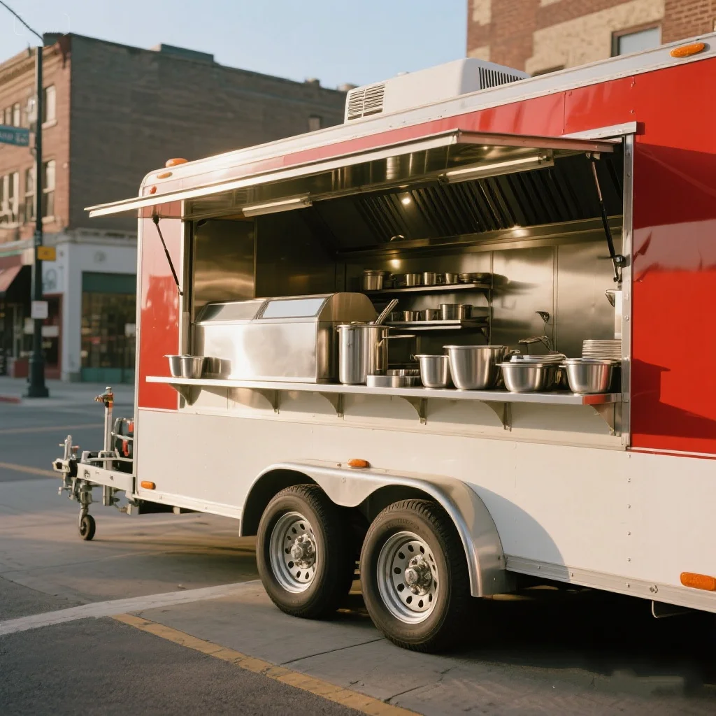 

Coffee Beer Food Trailer Fully Equipped with Stainless Steel Working Bench and Water Taps