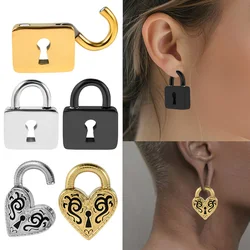 1PC Surgical Steel Heart&Lock Shape Magnet Ear Lobes Ear Hangers Weights Gauges Ear Plugs Earring Expanders Stretched Piercing
