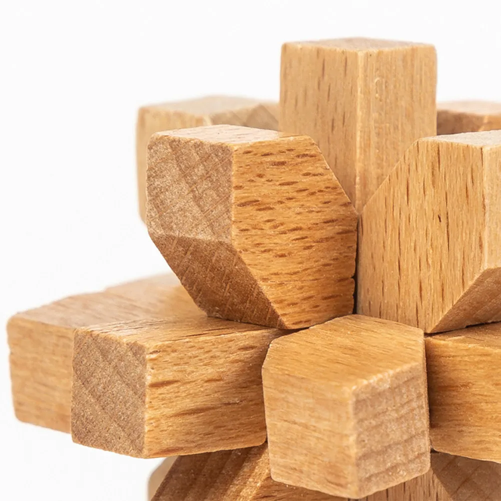 1Set Luban Lock Intellectual Puzzle Wooden Kongming Lock Stress Relief Educational Iq Development Hand Dexterity