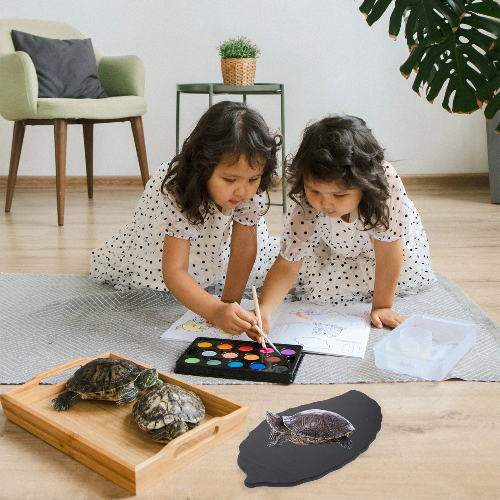 

Decorative Basking Platform Household Turtle Supply Realistic Rocks Tank Decoration Multifunctional Reptile Rest Stand