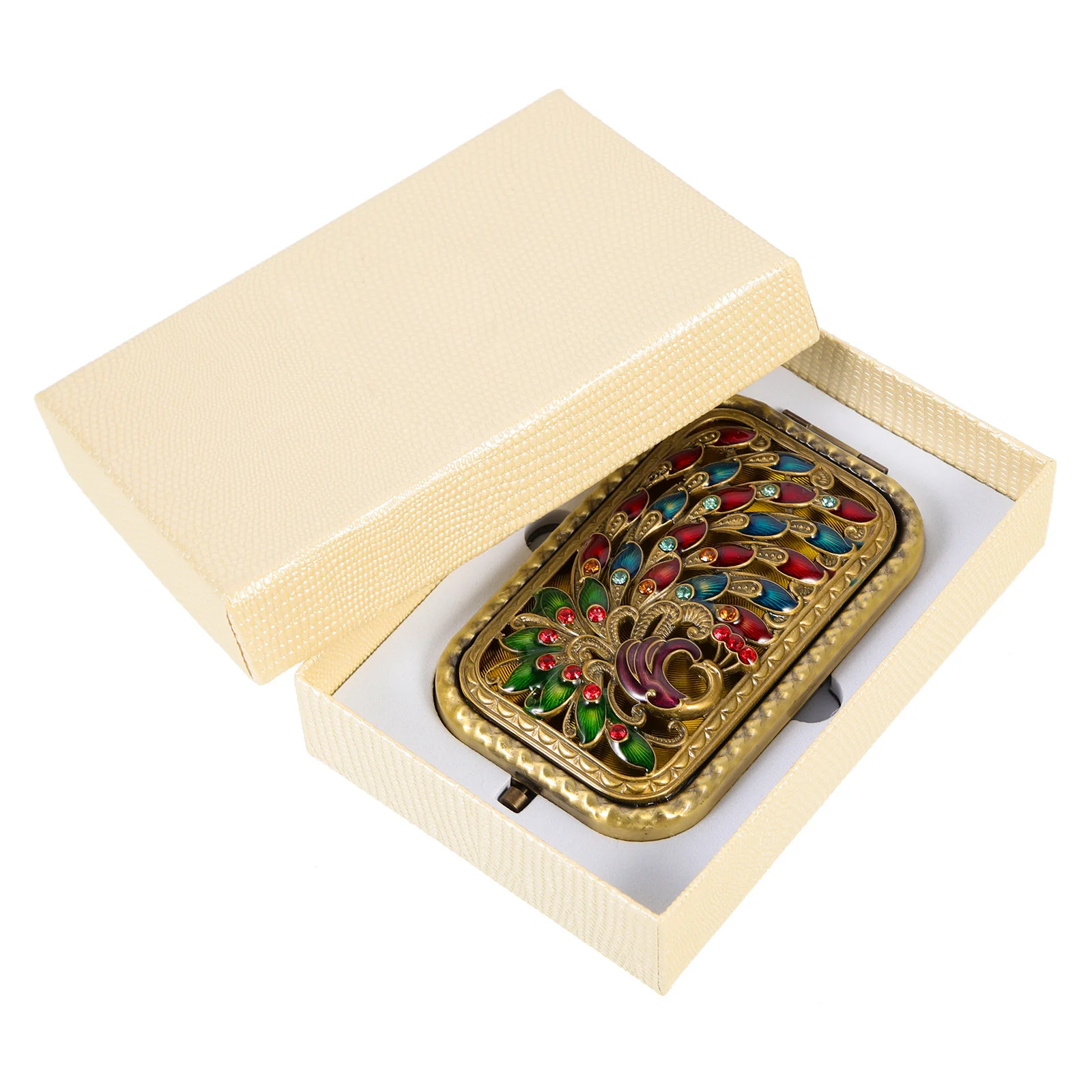 

Compact Metal Mirror Dual-Sided Portable Makeup Mirror Vintage Design Practical for Lipstick Application Girl Tool