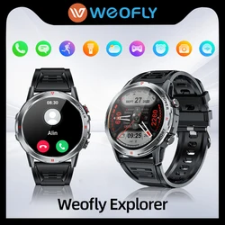 WEOFLY Explorer inteligentny zegarek 1.43 calowy ekran AMOLED BlE5.2 opaska na nadgarstek wykrywanie tętna mężczyźni Smartwatch sportowy Outdoor