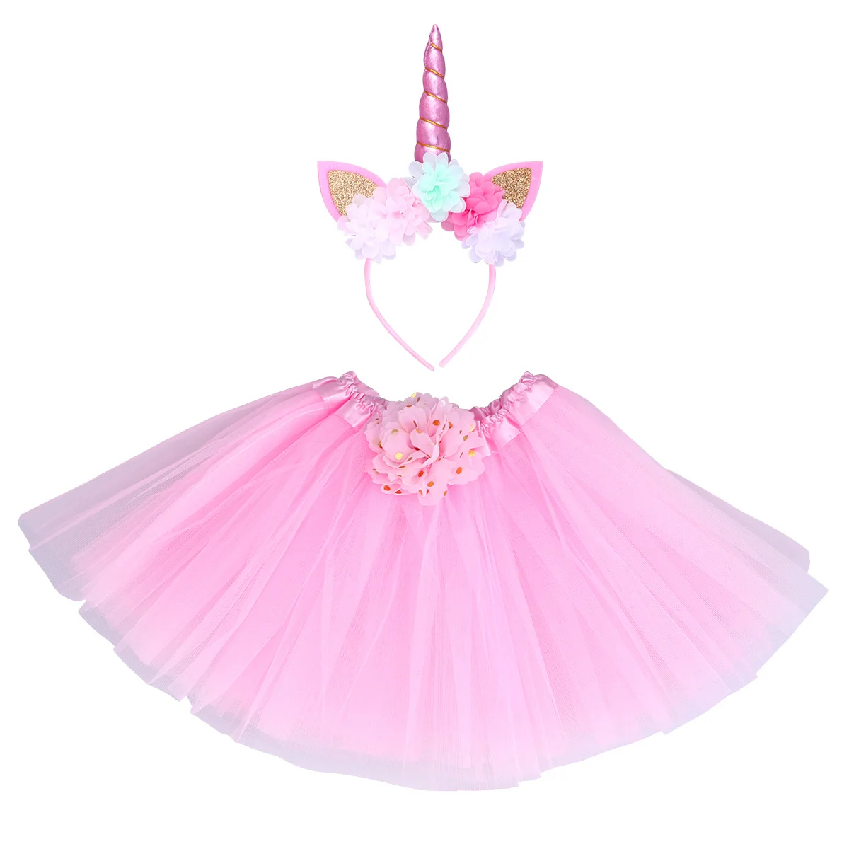 Unicorn Girl Tutu Skirt Pink Headband Kids Costume Set Perfect for Fairy Pixie Birthday Girls Costumes Kids Costumes