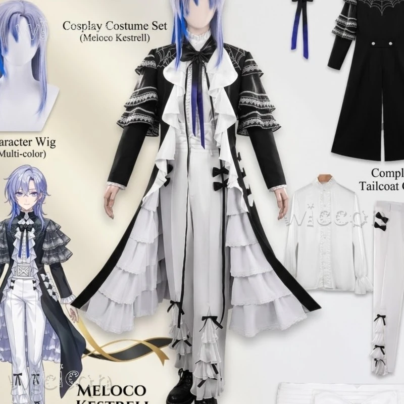 

disfraz adulto Virtual Streamer Milan Gothic Night Cosplay Costume Lolita Goth Dress Halloween Anime Party Performance Wear Coll