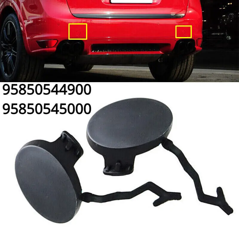 1Pair Rear Bumper Tow Hook Eye Cap Cover for Porsche  Cayenne 2011-2014  95850544900 95850545000