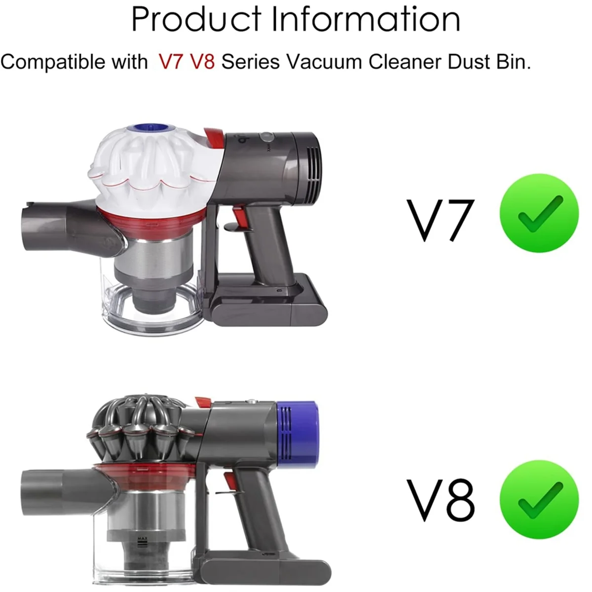 

A76Z Dust Bin Lid & Filter Replacement & Motor Rear Cover for V7 V8 Cordless Vacuum Cleaners Repair Vacuum Parts