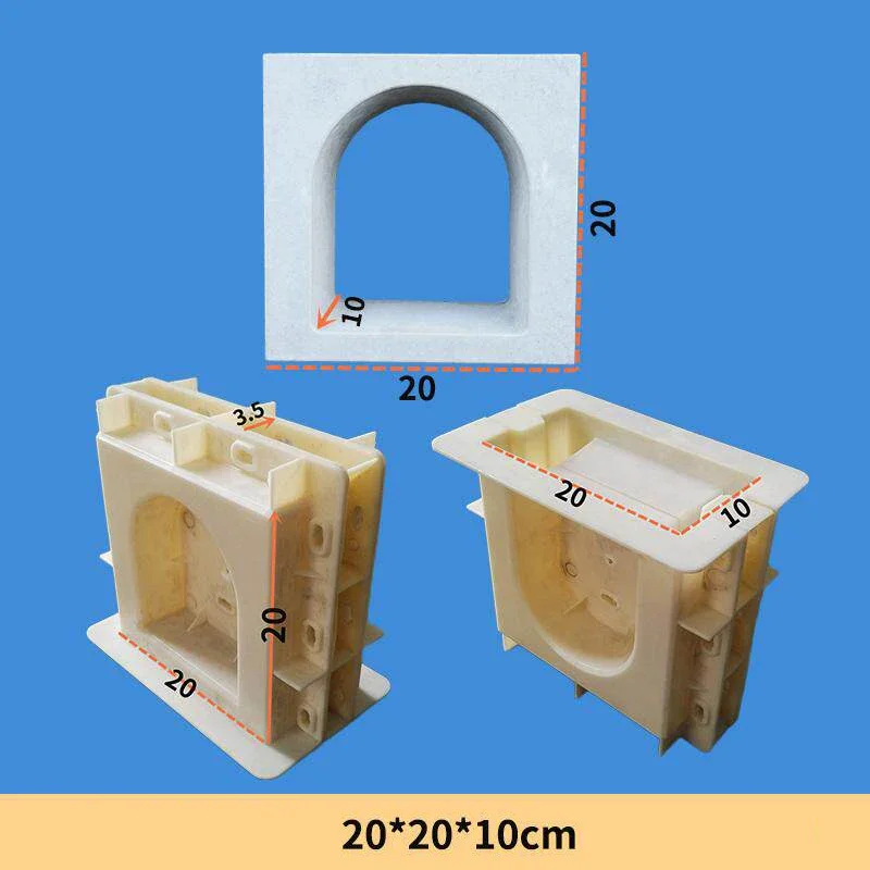 ABS Double Sided Cement Hollow Brick Mold 20x20x10cm Three Piece Composite Mold Wall Brick Decorative Wall Hollow Porous