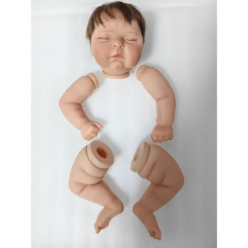 21Inch Reborn Doll Kit Peaches Soft Touch Fresh Color Unfinished Painted with Rooted Hair DIY Doll Parts