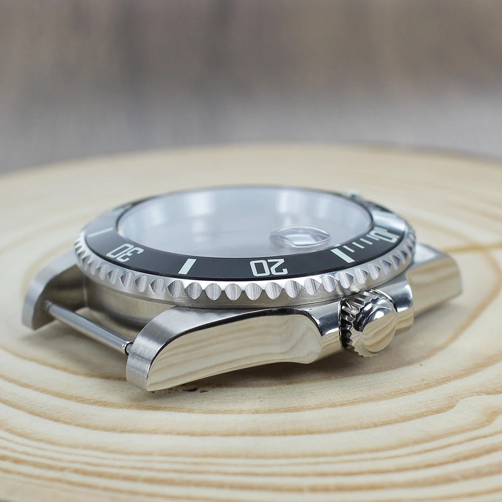 NH35 40 مللي متر ساعة حافظة الفرعية أسود أزرق السيراميك إدراج ل NH34 NH35 NH36 NH38 8205 ETA 2824 PT5000 ساعة يد تعمل بالحركة الفولاذ المقاوم للصدأ