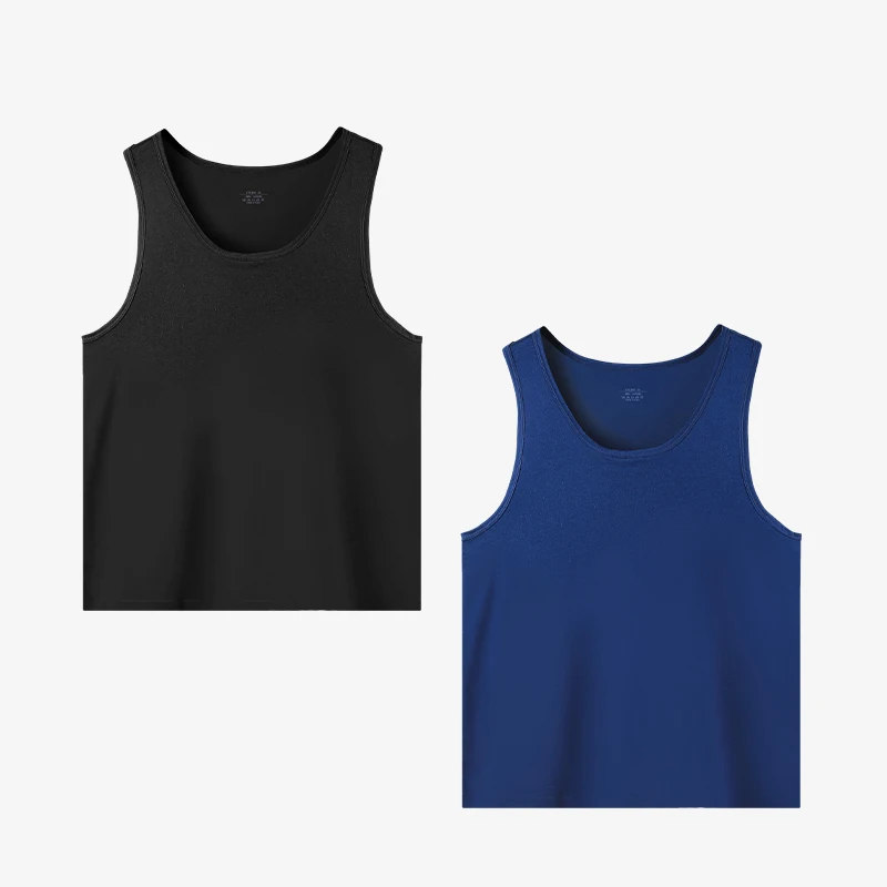 

2PCS Men's pure cotton tank top. It is breathable and form-fitting, suitable for young people. It can be used as a base layer