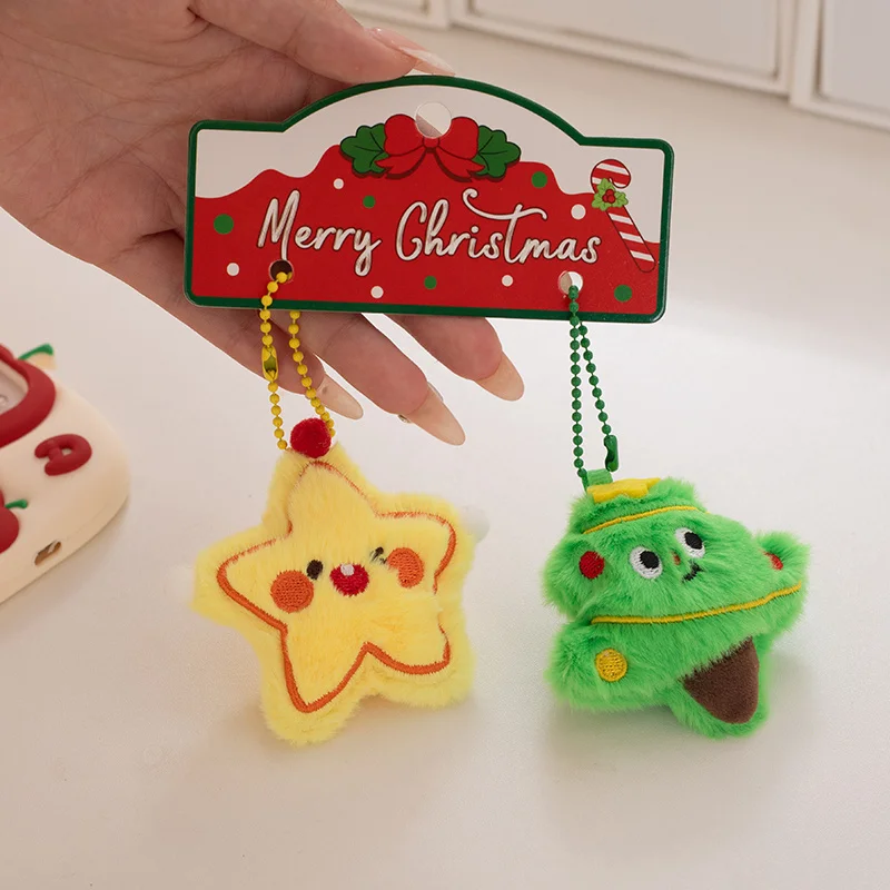 8 cm cartoon mini kerst pluche pop kerstman boom sneeuwpop peperkoek ster elanden knuffel woondecoratie cadeau voor kinderen