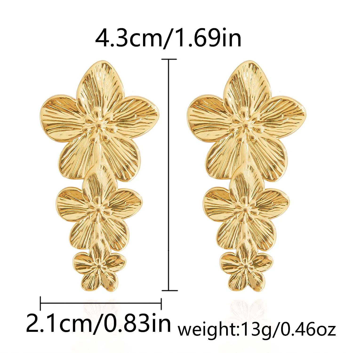 Modisches Vintage-Blumen-Armreif für Damen Trendiger Goldfarben-Metall-Armreif mit breiter Blumenöffnung Eleganter Party-Schmuck – Detail 14