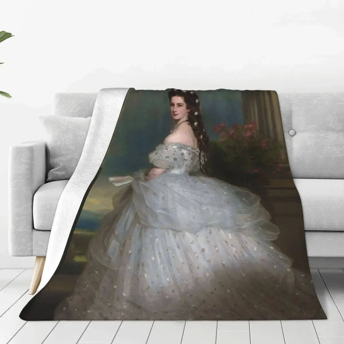 Portrait Of Empress Elisabeth Of Austria Blankets Fleece Print Cozy Ultra-Soft Throw Blanket for Bed Outdoor Plush Thin Quilt