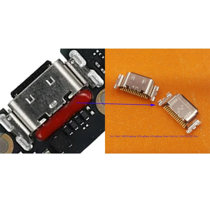 2-50Pcs Dock Type C USB Charging Charger Connector Plug For Cubot KingKong8 KingKong9 Power P60 KingKong 8 9 Oukitel C36 C32 Pro