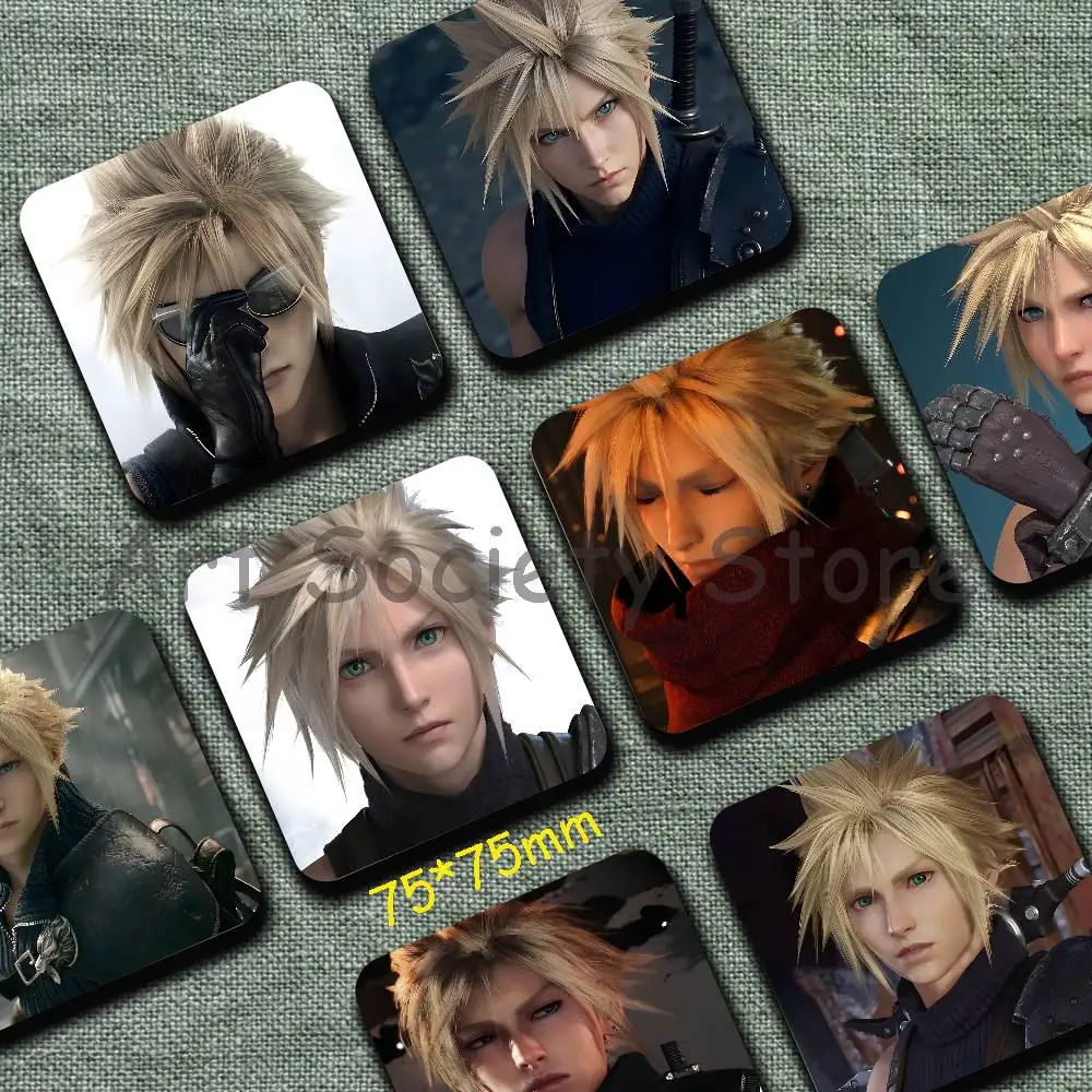 F-Final F-Fantasy Cloud Strife F-FF7 Cartoon Anime Refrigerator Magnets Soft Magnetic Heat Transfer Refrigerator Magnets Gift
