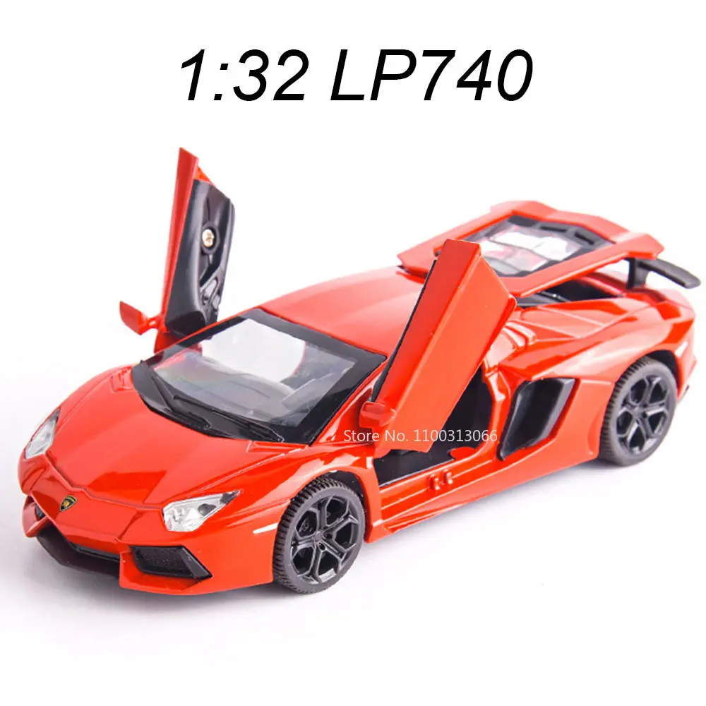 

1:32 Lambor LP740 Alloy Sports Car Model Sound And Light Pull Back Collection Diecast Metal Vehicles Toys For Kids Gifts