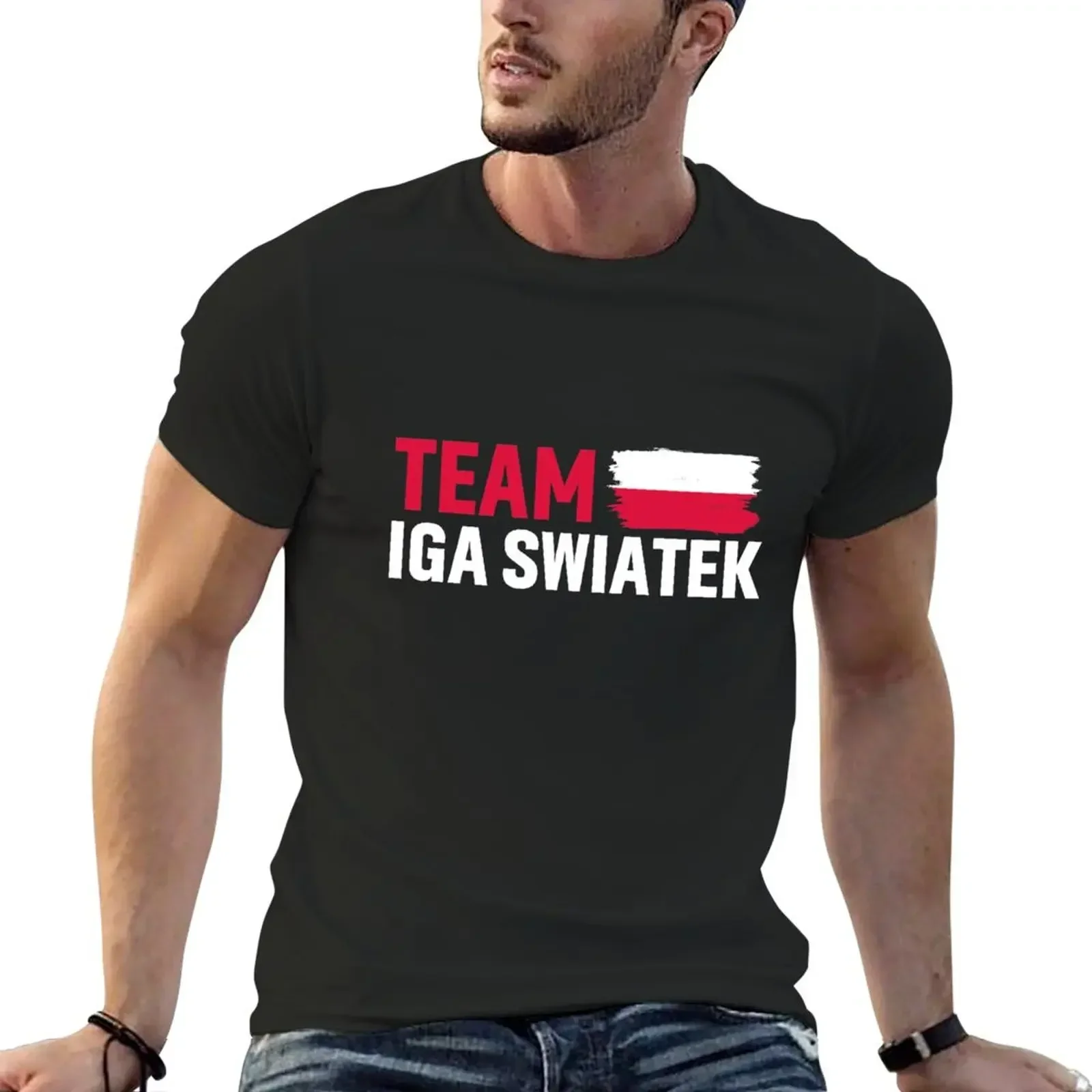 Team Iga Swiatek Poland Flag T-Shirt korean fashion vintage customizeds mens vintage t shirts