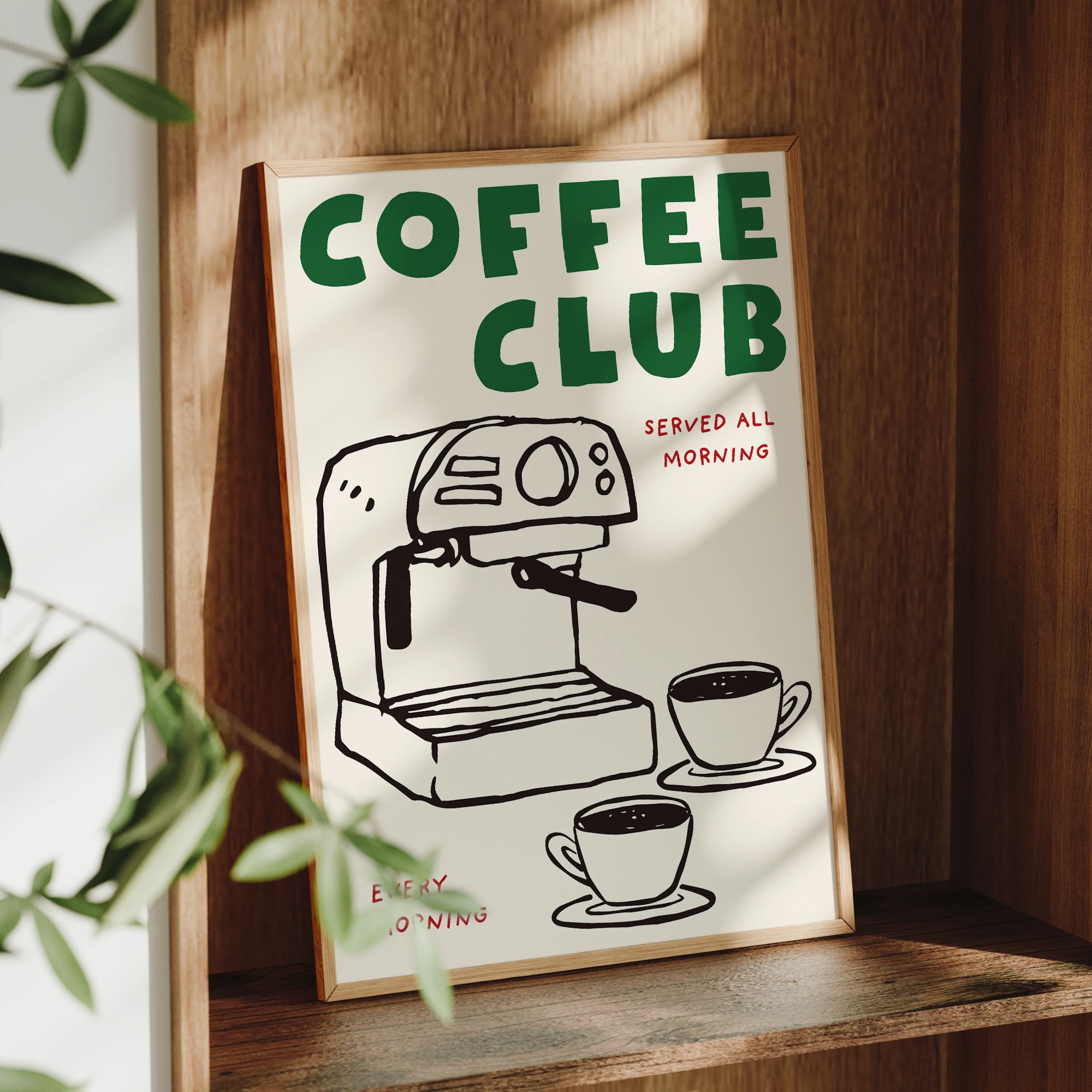 Vintage Coffee Club Kitchen Poster Canvas Painting Wall Art