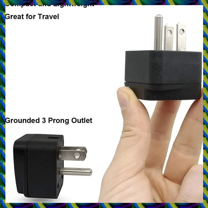 Daily 5X адаптер для вилки для путешествий в США, ЕС/Великобритании/Австралии/Внутренний/CN/JP/Asia/Италия/Бразилия в США (тип B), 3-контактная вилка стандарта США, преобразователь зарядного устройства, черный
