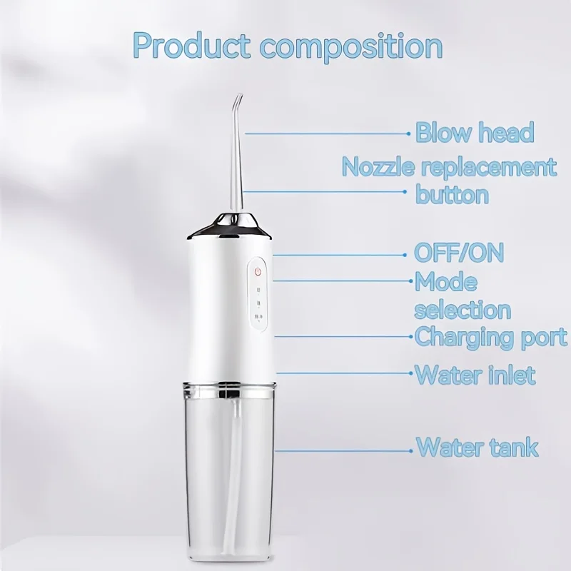 Elektrischer Munddusche Tragbarer Wasserflosser 220ML 3-Modus Zahnreiniger Waterpulse – Detail 4